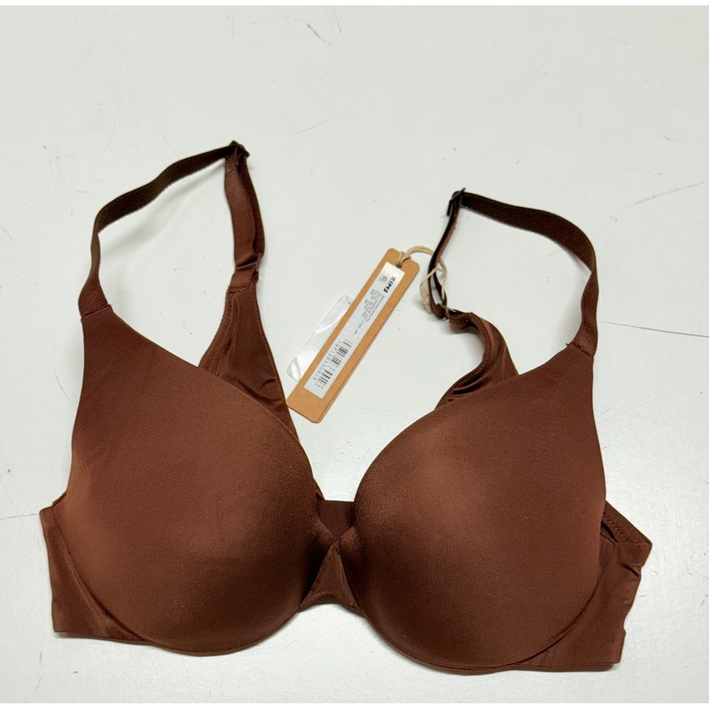 SKIMS Smooth Essentials Full Coverage Lightly Lined Bra Brown Size 32B New